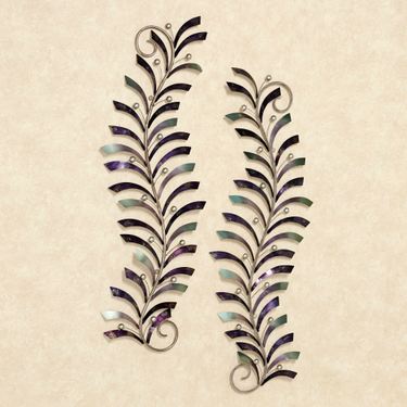 Natures Dance Metal Wall Art Purple Set of TwoImage