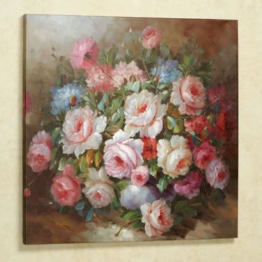Romantic Floral Bouquet Canvas Wall Art Multi WarmImage