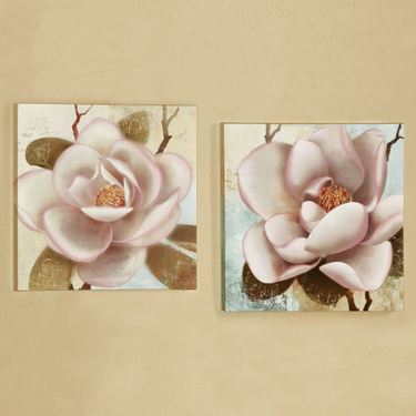 Blooming Magnolias Canvas Wall Art Multi Cool Set of TwoImage