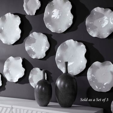 Abella Flower Accents White Set of ThreeImage