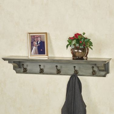 Wyndham Wall Shelf with Hooks Gray 36 WideImage
