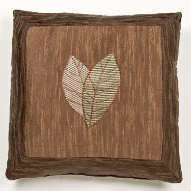 Urban Leaves Embroidered Pillow Multi Warm 18 SquareImage