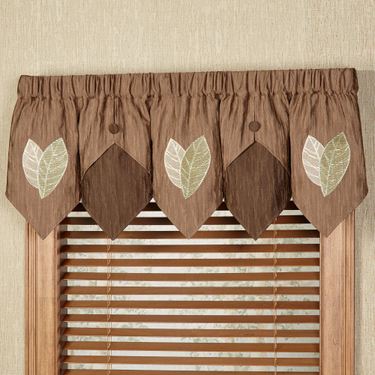 Urban Leaves Layered Valance Multi Warm 72 x 20Image