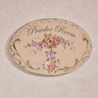 Emma Powder Room Wall Plaque Multi PastelImage