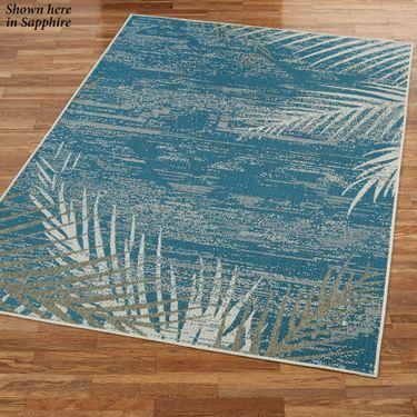 Distressed Palm Rectangle RugImage