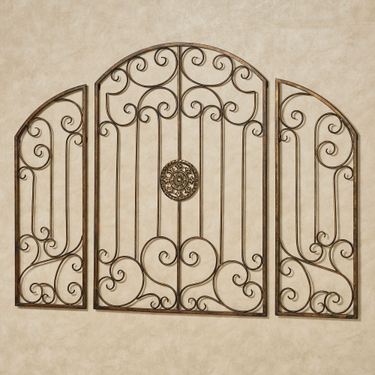 Garden Gates Wall Decor Golden Bronze Set of ThreeImage