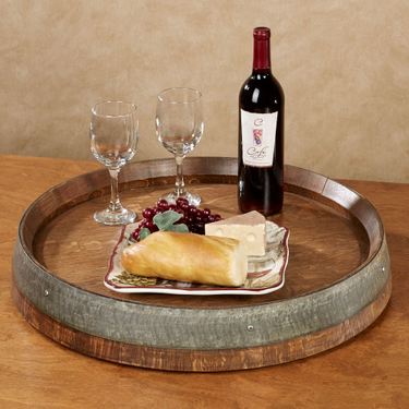 Wine Barrel Lazy Susan WalnutImage