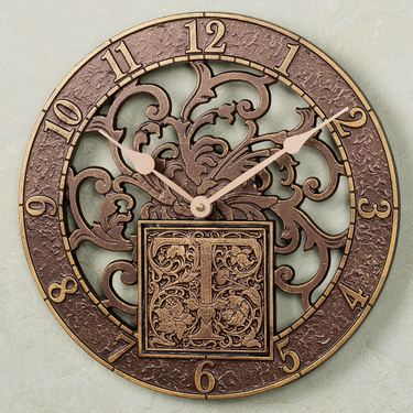 Monogram Wall Clock Antique CopperImage