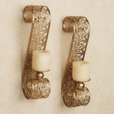 Diandre Gold Wall Sconce Pair Antique Gold PairImage