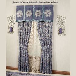 Milana Floral Tailored Curtain Pair Slate 84 x 84