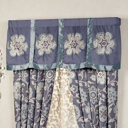 Milana Floral Embroidered Valance Slate 60 x 20