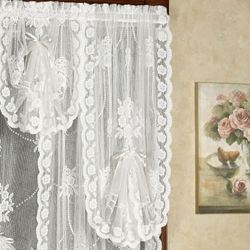 Victorian Bustle Lace Long Fan Valance 30 x 36