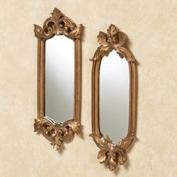 Felissia Accent Wall Mirrors Satin Gold Set of Two