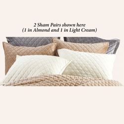 Velvet Quilted Sham Pair