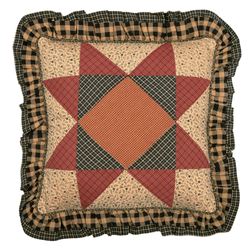 Maisie Flanged Quilted Pillow Multi Warm 18 Square