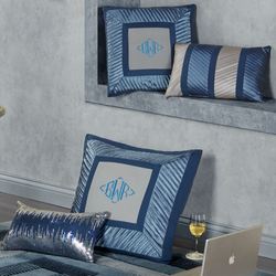 Beta Pleated Pillow Blue Shadow Rectangle