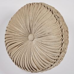 Grandview Pleated Tufted Pillow Champagne Round