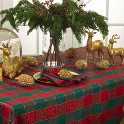 Holly Plaid Tablecloth Red/Green