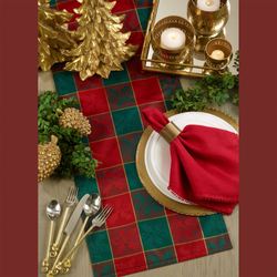 Holly Plaid Table Runner Red/Green