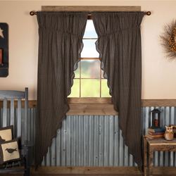 Kettle Grove Plaid Prairie Curtain Pair Multi Warm