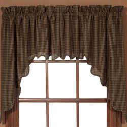 Kettle Grove Plaid Prairie Swag Valance Multi Warm 72 x 36