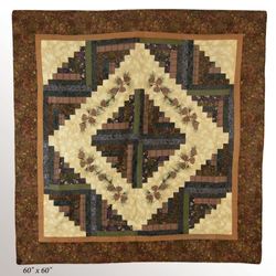 Cabin Raising Pine Cone Patchwork Throw Blanket Multi Earth 60 x 60