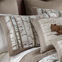 Birch Forest Quilted Sham Silver Gray Standard