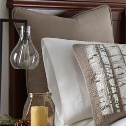 Birch Forest Piped European Sham Silver Gray