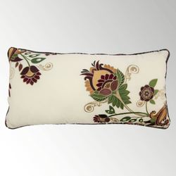 Spice Postage Stamp Embroidered Floral Pillow Multi Warm Rectangle
