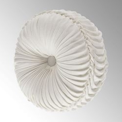 Lauralynn Pleated Tufted Pillow Ivory Round
