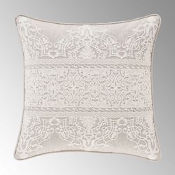 Lauralynn Embroidered Accent Pillow Beige 20 Square