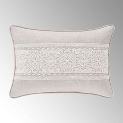 Lauralynn Embroidered Pillow Beige Rectangle