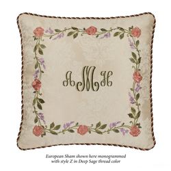 Meadow Embroidered European Sham Champagne