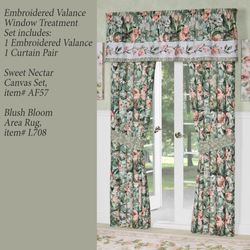 Catalina Embroidered Window Treatment Set Seagrass Set of Three