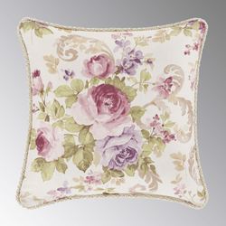 Chambord Printed Floral Corded Pillow Lavender 16 Square