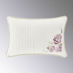 Chambord Embroidered Floral Corded Pillow Lavender Rectangle