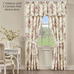 Chambord Floral Tailored Curtain Pair Lavender 82 x 84