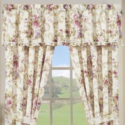 Chambord Floral Ruffled Valance Lavender 72 x 17