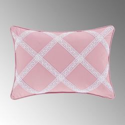 Rosemary Piped Crochet Pillow Blush Rectangle