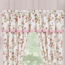 Rosemary Floral Tailored Valance Blush 72 x 17