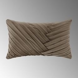 Cracked Ice Pleated Pillow Light Taupe Rectangle