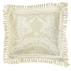 Timeless Fringed Pillow Sage 18 Square