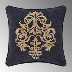 Luciana II Embroidered Pillow Denim 18 Square
