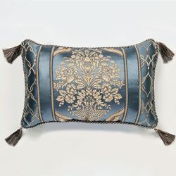 Castleton Tasseled Pillow Steel Blue Rectangle