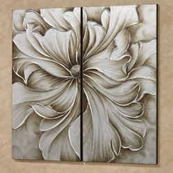 Alluring Blossom Canvas Wall Art Multi Metallic Set of Two