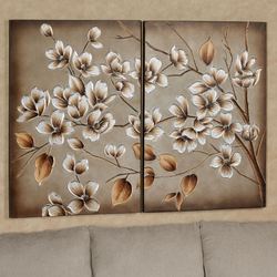 Branches in Bloom Canvas Wall Art Multi Metallic Set of Two