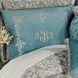 Lansbury Embroidered European Sham Teal