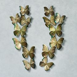 Butterfly Spray Stainless Steel Wall Art Gold Set of Two