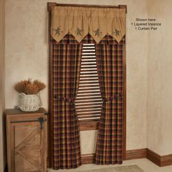 Ninepatch Plaid Tailored Curtain Pair Multi Warm