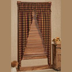 Ninepatch Plaid Prairie Curtain Pair Multi Warm 72 x 84